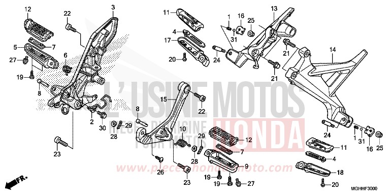STEP for VFR1200X Dual Clutch PEARL GLARE WHITE (NHB53) from 2017